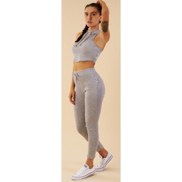 Gymshark Pants - Gymshark Slounge Leggings Light Grey Marl size S